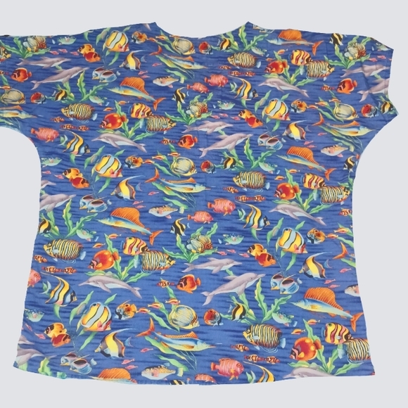 Fish in the Sea Scrub Top by Monarch Uniforms - Picture 2 of 3